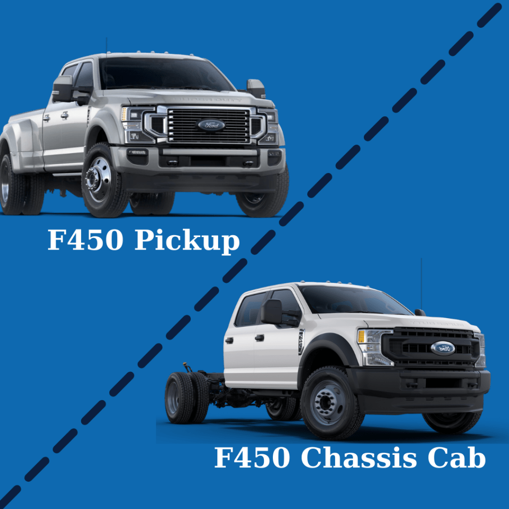 F450 pick up vs. F450 chaissis cab