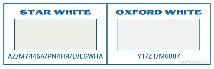 star white and oxford white paint codes
