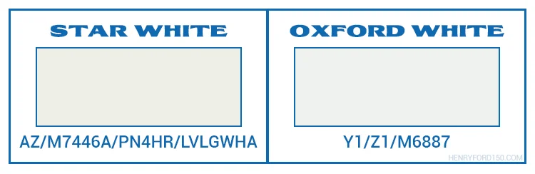 star white and oxford white paint codes