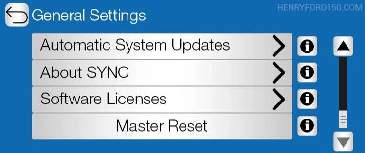 ford sync phone master reset