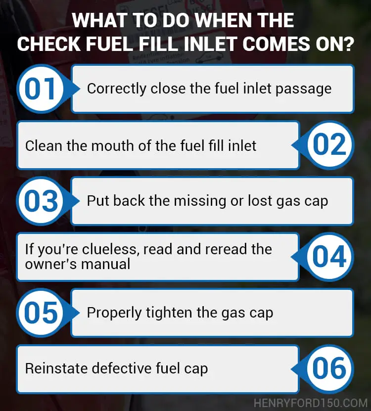 what to do when check fuel fill inlet comes on